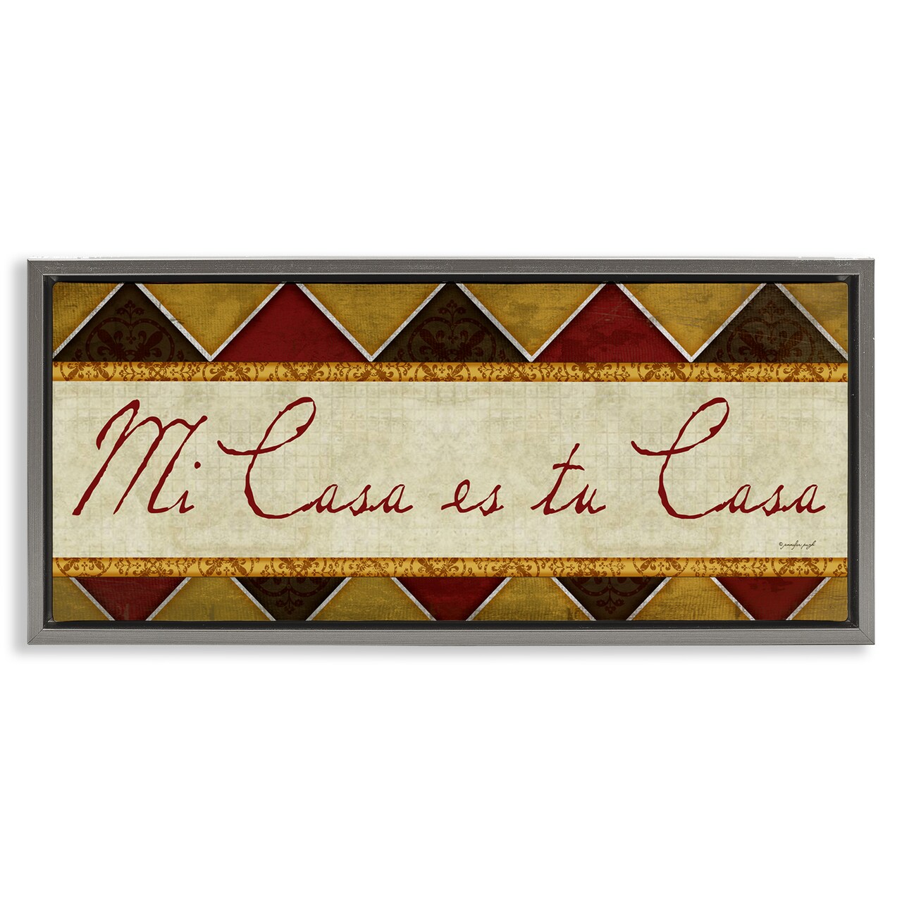 Stupell Industries Bienvenida Mi Casa Tu Casa Framed Floater Canvas Wall Art